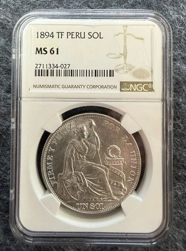 1894 Peru 1 Sol NGC MS61