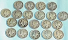 20 Silver Mercury Dimes~1918-1945 Including 1942-D (2), 1930-S, 1944-S w/No Res!