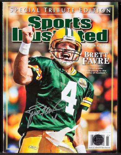 BRETT FAVRE SIGNED SPECIAL TRIBUTE EDITION SPORTS ILLUSTRATED MAGAZINE +COA +4x6