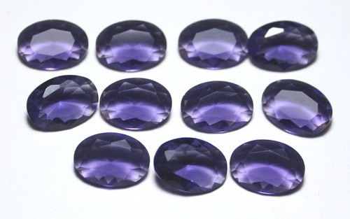 Lab Created Amethyst Faceted Oval Gemstone Perfect for Healing & Jewelry Making" - Picture 2 of 7