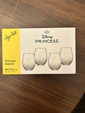 Disney Princess Sketch  Drinking Glasses Stemless By Joy Jolt