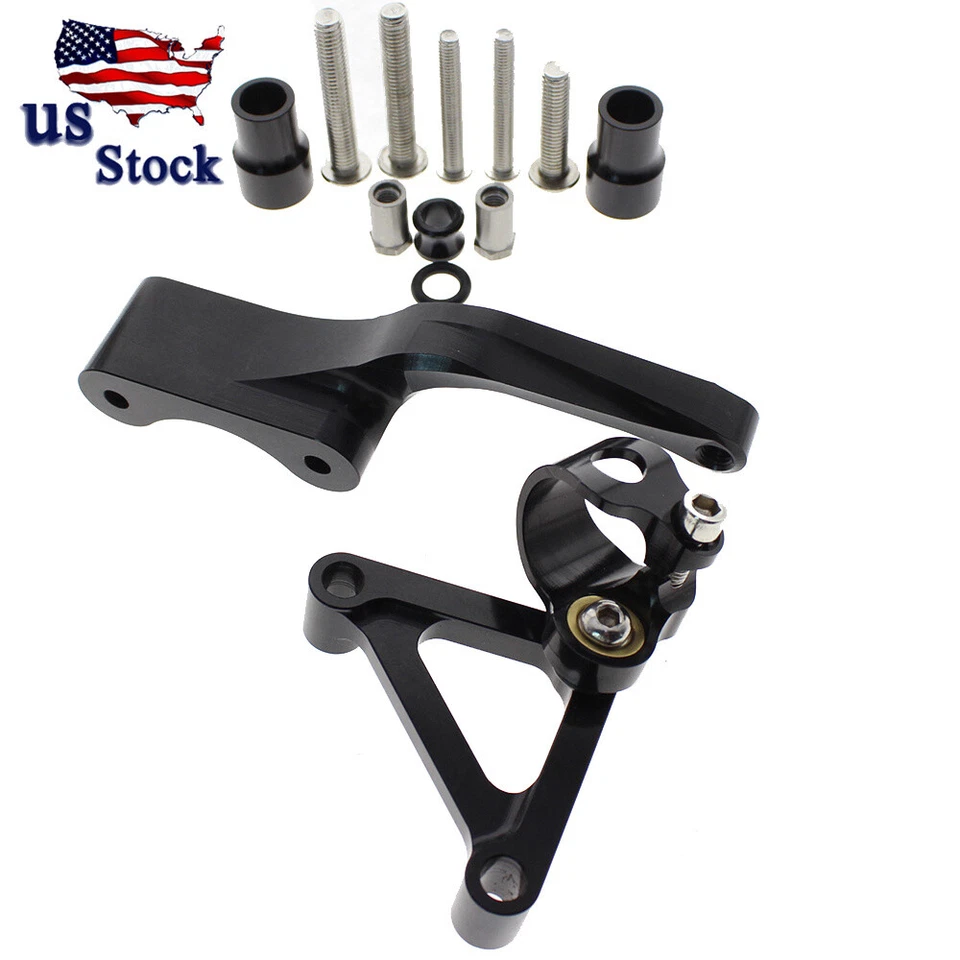 Kit de montaje de soporte amortiguador de dirección negro CNC para motocicleta Ducati 696 796 795 Foto 4 de 4