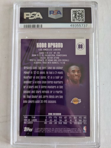 2003 Finest #88 Kobe Bryant Lakers - PSA 10 GEM MINT!! - Picture 3 of 3