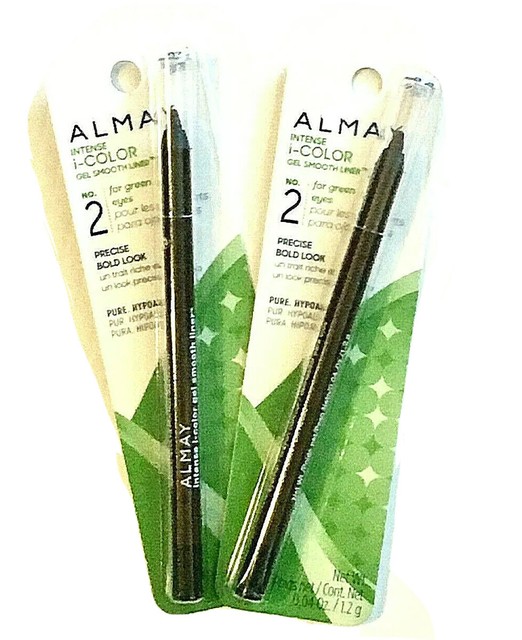 Lot 2 Almay Intense icolor Eyeliner Green Eyes Gel Smooth Liner