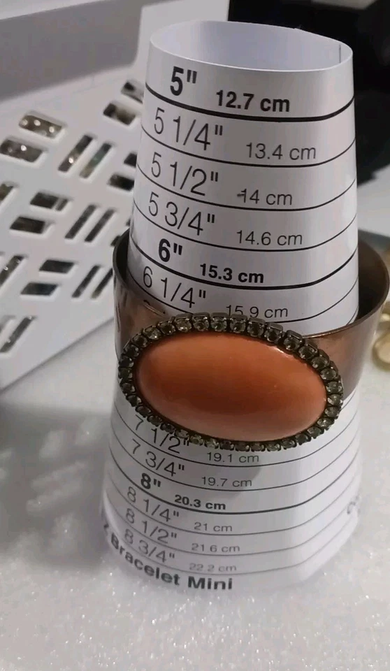 LIZ PALACIOS STONE AND CRYSTAL CUFF BRACELET ORANGE - Image 3 of 4