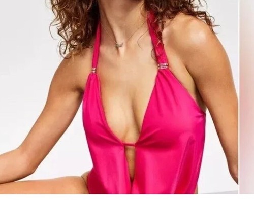 Bar III Womens Solid Cowlneck One-Piece Swimsuit, Ruby, XS NWT - Picture 3 of 8
