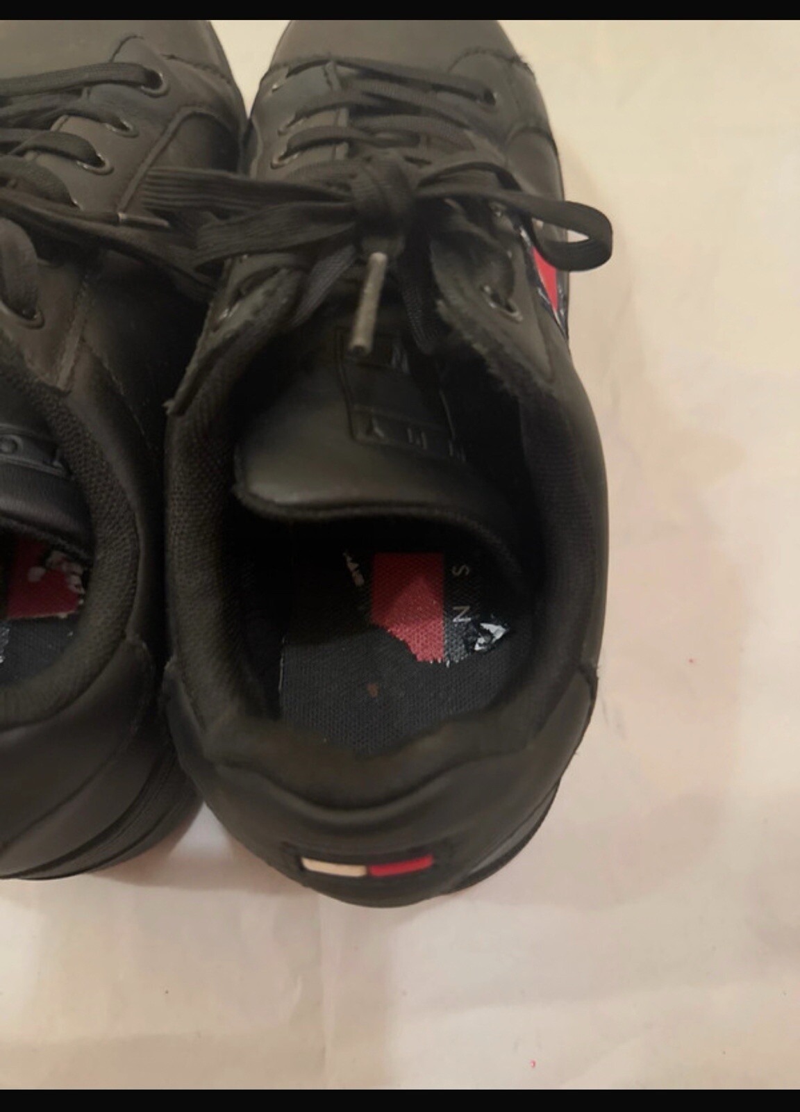 Tommy Hilfiger Women's Black Platform Logo Trainers UK Size 5 image 7