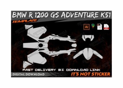 BMW R 1200 GS ADV K51 template vector 1/1 real scale EPS-PDF-CDR format