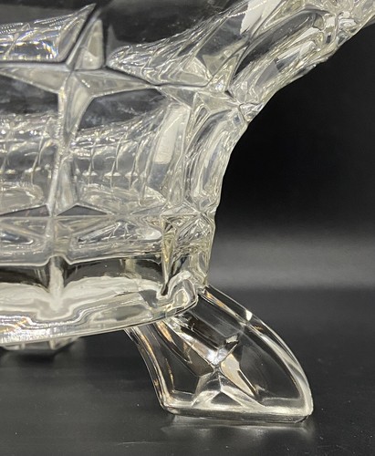 Vintage INDIANA GLASS Footed Fruit Bowl Scalloped Edge, Constellation Pattern - Picture 8 of 8