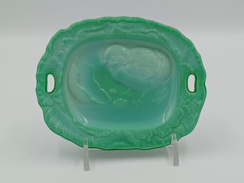 Boyd Glass Pin Dish Sheila's Egg Chick Trinket Dish Chicken Uranium Green - Imagen 1 de 10