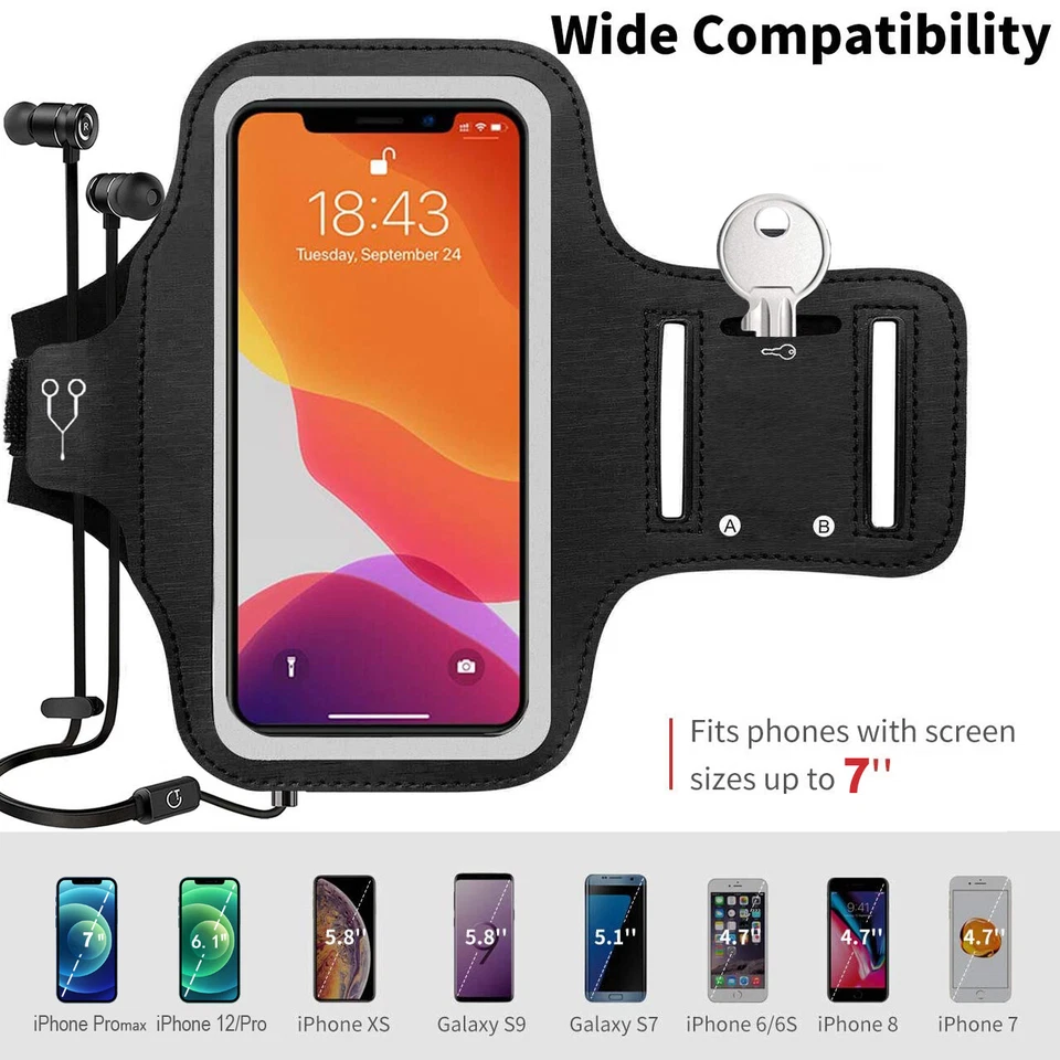 Sports Armband Key Case Pouch Cell Phone Holder Bag Running Jogging Gym Arm Band - Image 2 of 4