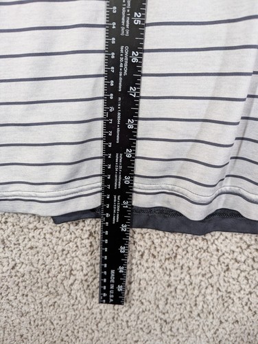 Under Armour Camicia Uomo 2XL Bianco Grigio Righe Polo Manica Corta Sciolta HeatGear - Foto 3 di 6
