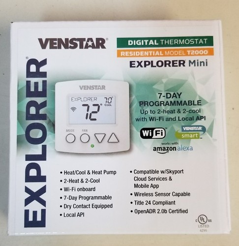 Venstar Explorer Mini Residential T2000 - Digital 7-Day Programmable Thermostat - 第 2/2 張圖片