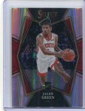2021-22 Select Jalen Green Premier Level Silver Prizm Rookie RC #190 Rockets 🏀