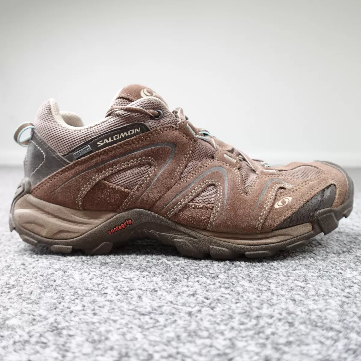 Salomon Goretex Trainers Size 8 Brown Walking Hiking EUR 42 US 9.5