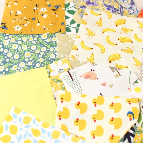 100 Yellow Floral Charm Squares Print Quilting Fabric Remnants Sewing Craft diy - Picture 5 of 9
