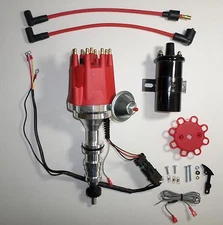 FORD FE 352 360 390 427 428 RED Small Cap HEI Distributor +  Black 45K Volt Coil