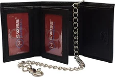 Swiss Marshall Men's RFID Blocking Premium Leather Classic Trifold Wallet