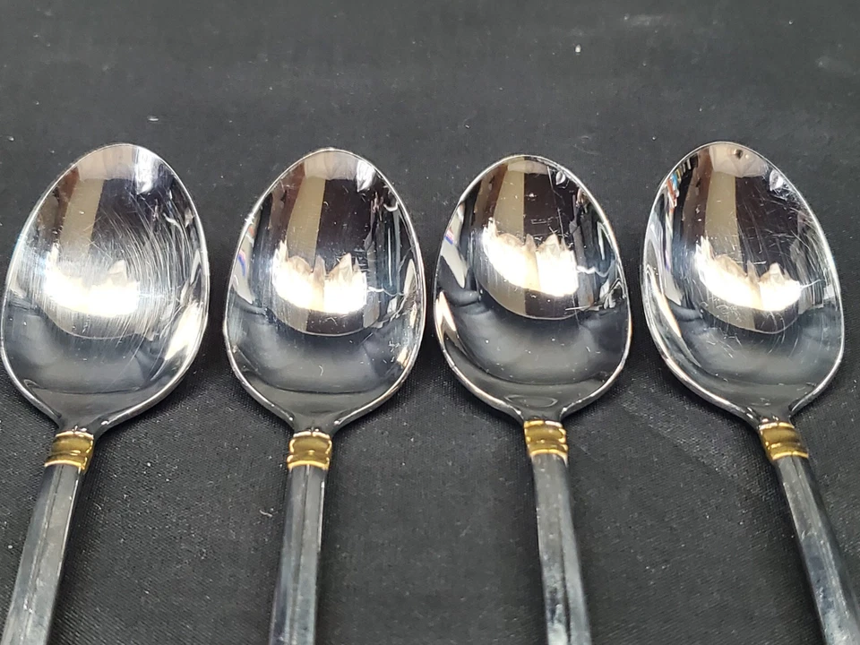 Cubiertos Pfaltzgraff GOLDEN ELLINGTON 18/8 con acento de oro inoxidable 4 cucharaditas Foto 2 de 4