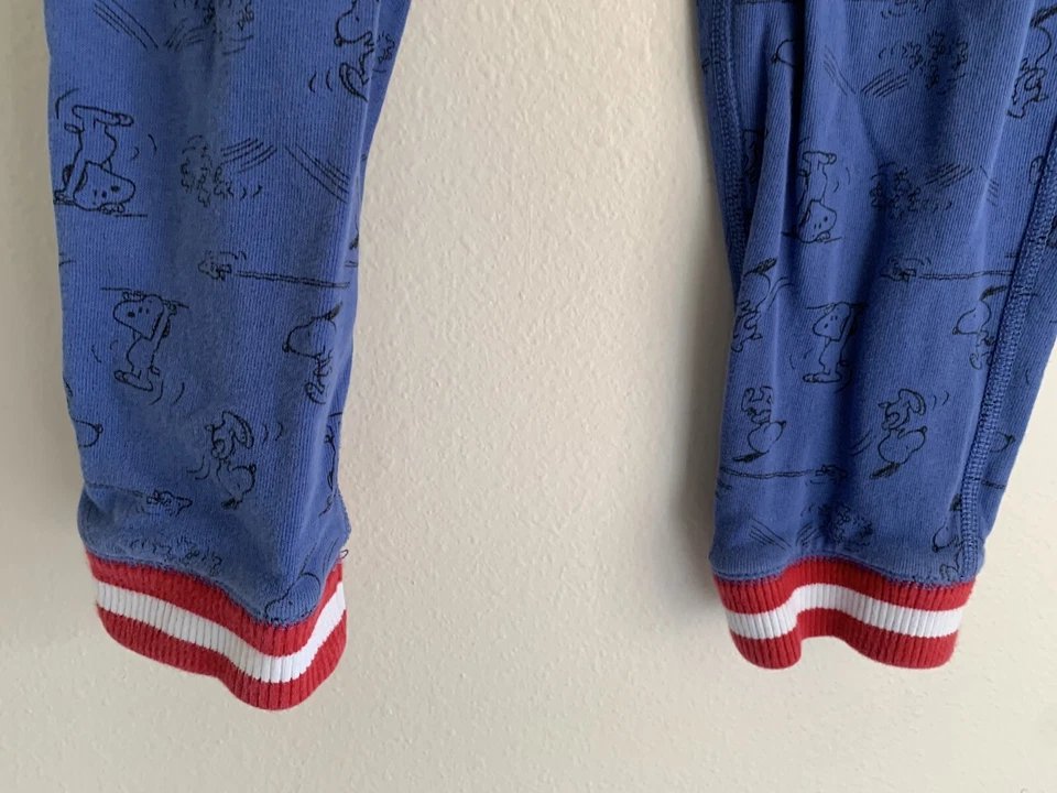 Kids US 10 140cm Hanna Andersson Snoopy Woodstock Blue Joggers Pants Peanuts - Image 4 of 4