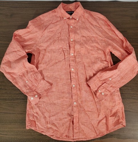 CLAIBORNE Button Up Shirt Men's Size Medium 100% Linen Slim Fit - Picture 3 of 10