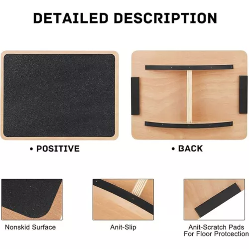 2in1 Slant Board For Calf Stretching & Balance Board Fitness Wobble Yoga Board - Picture 4 of 15