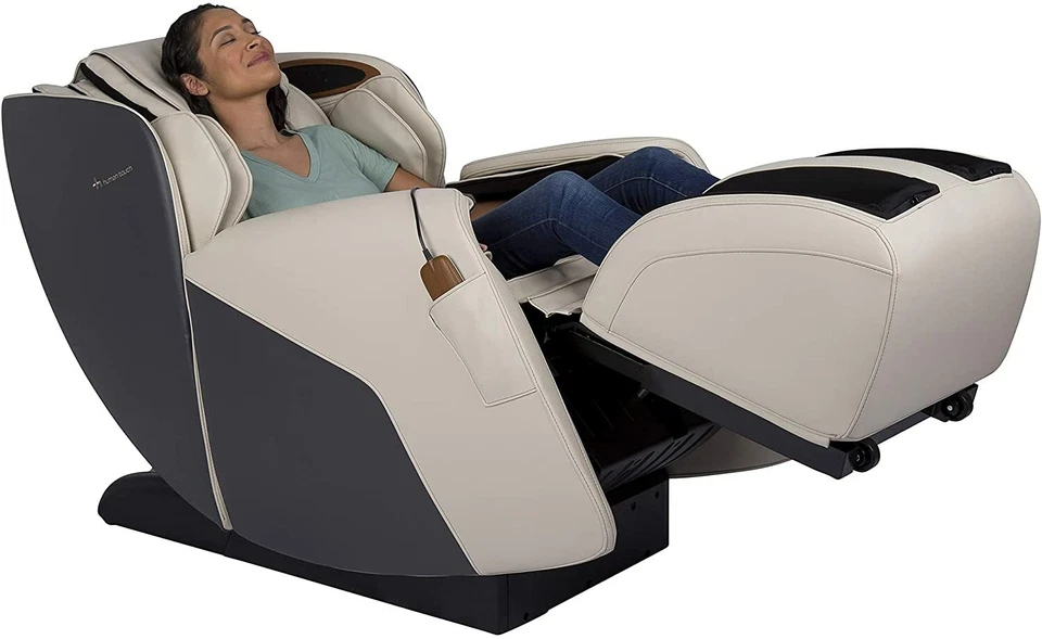Silla reclinable de masaje de gravedad cero Cream Human Touch Quies + calor lumbar doble Foto 4 de 4