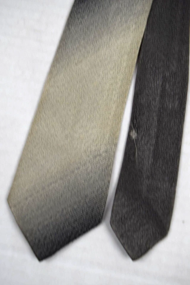 Corbata de Colección Años 50 60 Towncraft Gris Marfil Ombre Rayas Acetato Rayón 54 X 2.5" Foto 3 de 4