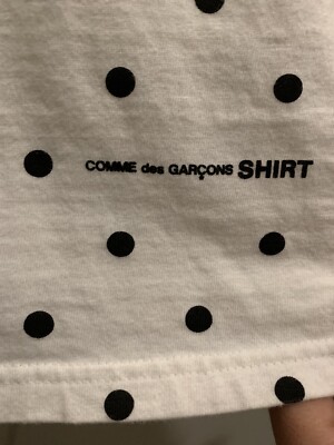 Supreme x Comme Des Garcons Box Logo Tee Shirt White with Polka