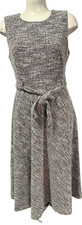 Calvin Klein Women's Dress Sleeveless Tweed Fit & Flare Size 10 Sparkly Metallic