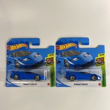 2021 Hot Wheels Short Card 94 Bugatti EB110 SS 1:64 Diecast Blue Lot of 2 READ