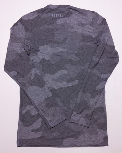 NOBULL CrossFit Long Sleeve Performance Shirt Gray Camo Men's Small S - Foto 7 di 7