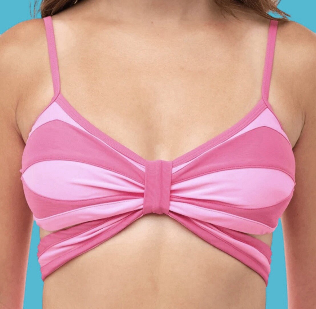 93 Play Street Bikini Sophie Top Poppy Pink Butterfly Wrap Medium