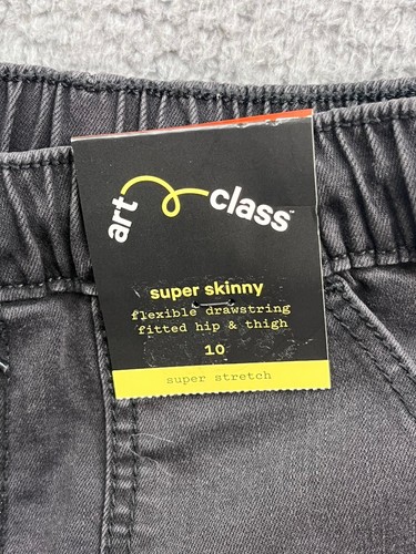 Cat & Jack Boy's Size 10 Super Skinny Pull on Jeans Black - Picture 5 of 8