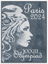 Paris France 2024 Commemorative Olympic Travel Art Print Poster Olympiad XXXIII