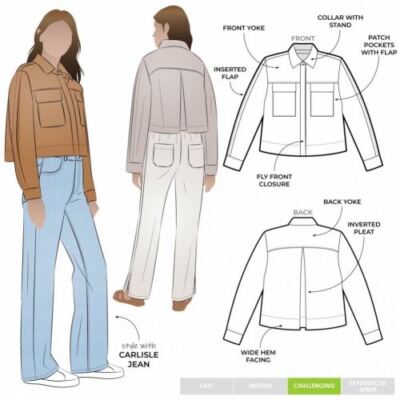 Style Arc Schnittmuster Smith Jacke Gr. 18-30