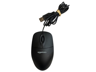 Amazon Basics reaktionsschnelle und präzise kabelgebundene USB-Computermaus mit 3 Tasten
