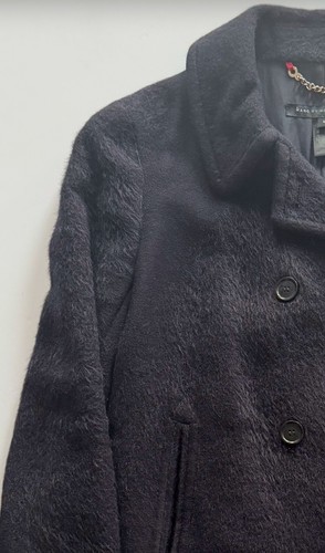 Marc by Marc Jacobs Alpaca Fur Wool Pea Coat Jacket ~ Navy Blue Womens size M - Picture 2 of 18