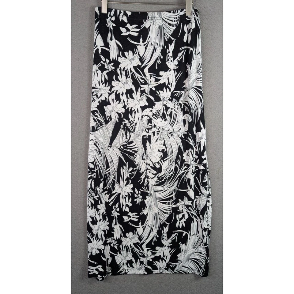 Saia Jeans By Buffalo Feminina L Floral Maxi Cintura Elástica Puxar Cottagecore - Imagem 4 de 4