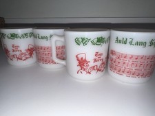 Set of 4 Vintage Tom and Jerry Christmas Mugs &ldquo;Auld Lang Syne&rdquo;