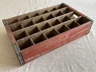 Coca-Cola Vintage Wooden Bottle Carrier Crate Red with Dividers