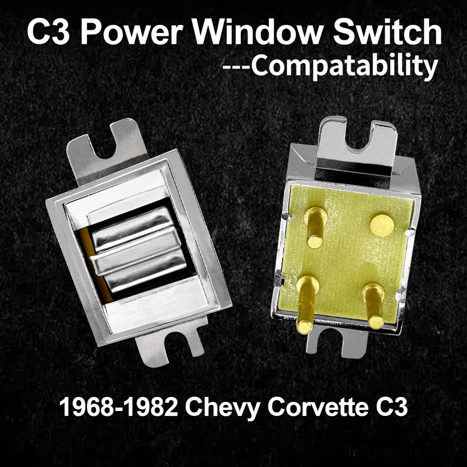 2X Power Window Switch Left & Right Side For 1968-1982 Chevy C3 Corvette 1725109 Foto 2 de 4