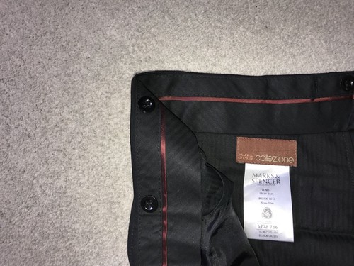 M&S Collezione -Mens BLACK WOOL & SILK Dinner SUIT - 42 Reg - W34 L31 - TUXEDO - Picture 13 of 13