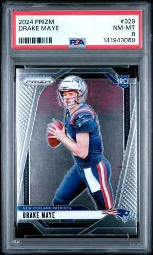 2024 PANINI PRIZM #329 DRAKE MAYE ROOKIE RC PSA 8
