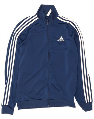 Adidas Mens Tracksuit Top Jacket UK 38/40 Medium Navy Blue Polyester CU05