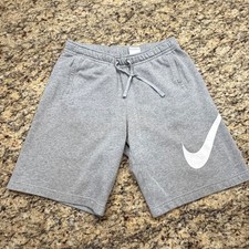 Nike Mens Sportswear Fleece Shorts Gray Big Swoosh Logo Size M