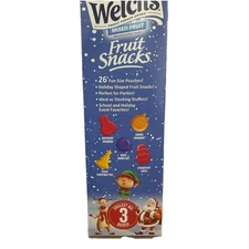 Welch’s Holiday Mixed Fruit Snacks 26 Fun Size Pouches Christmas Shapes Elf Box