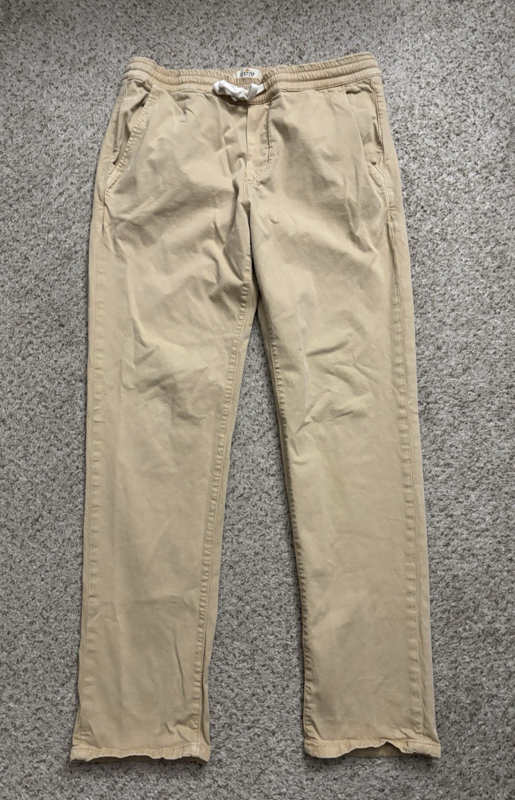 Marine Layer Pants Mens Size Large (34x30) Beige Saturday Slim Fit Twill Pant