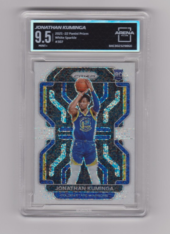 Jonathan Kuminga RC Arena Club 9.5 2021-22 Panini Prizm White Sparkle Warriors