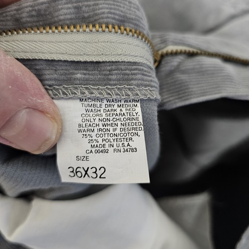 Vintage 70s Lee Riders Gray Corduroy Pants Mens Straight UNION Made USA 34x32 - Picture 13 of 17